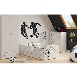 1001jouets Lit enfant 140x70 blanc avec tiroir Foot