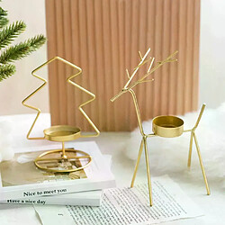 Bougeoir étoile de Noël en métal - Doré Bougeoir décoratif - Forme de Noël - Métal haute qualité - Compact et portable - Pour maison et fêtes
