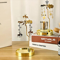 Bougeoir rotatif avec flocons de neige, cerf, thème féerique, photophore, plateau, romantique