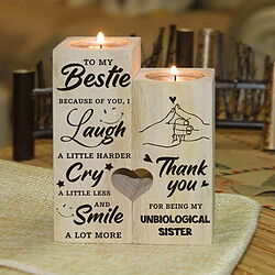 Bougeoir artisanal en bois cœur