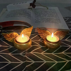 Bougeoir ailes d'ange en résine