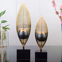 Bougeoir en fer en forme de feuille