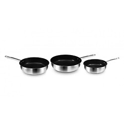 Kitchencook set de 3 poêles inox