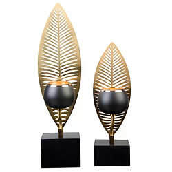 Bougeoir en fer en forme de feuille