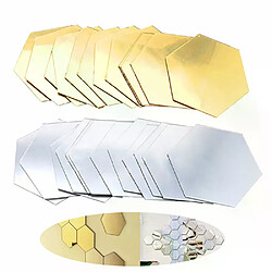 Autocollants muraux miroir acrylique hexagone 3D