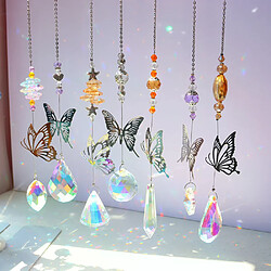 Cristal carillon papillon & arc-en-ciel