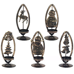 Bougeoir de Noël en métal avec motifs