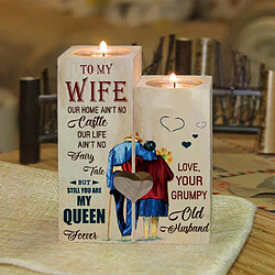 Bougeoir en bois en forme de cœur