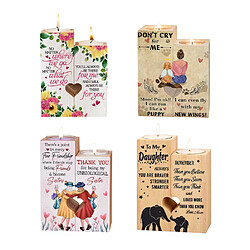 Bougeoir en bois en forme de cœur