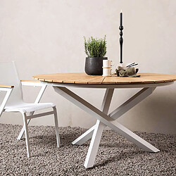 Venture home table de jardin ronde Mexico - blanc marron