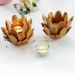 Bougeoir en bois avec verre intégré