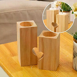 Bougeoir en bois cœur