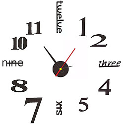 Avis Horloge murale 3D design miroir - Noir