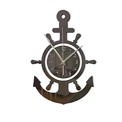 Avis Horloge murale ancre de pirate - Noir et blanc