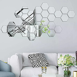 Autocollants 3D en acrylique pour salle de bain - Hexagonaux Stickers muraux octogonaux - Effet miroir - Acrylique - Décoration tendance - Installation rapide