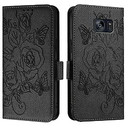 Samsung Galaxy S7 Edge Étui FOXDOCK - Noir Étui à rabat cuir PU - Protection RFID - Fentes pour cartes - Fonction support