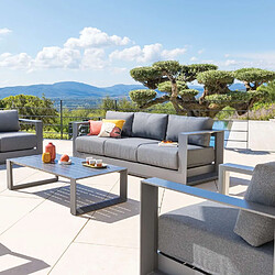 Hesperide Canapé de jardin en aluminium Allure - 3 places - Graphite