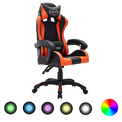 Helloshop26 Chaise de bureau LED RVB - Orange