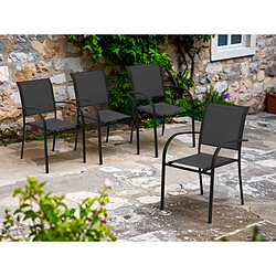 Hesperide Lot de 4 fauteuils Piazza - Anthracite