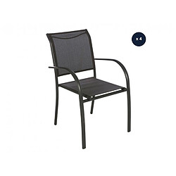 Hesperide Lot de 4 fauteuils Piazza - Anthracite