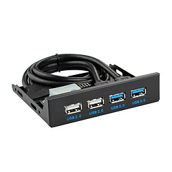 Panneau HUB USB 4 ports - Avant Bureau