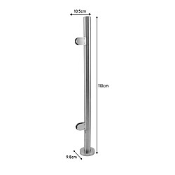 Monstershop Poteau de Garde-Corps en Acier - Pièce d'Extrémité 110 cm pas cher