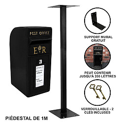 Monstershop Boîte aux Lettres Mariage avec Support - Noire