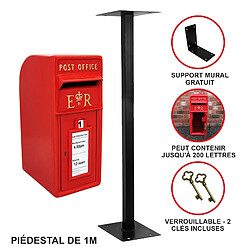 Monstershop Boîte aux Lettres La Poste avec Support - Rouge