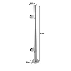 Monstershop Poteau de Garde-Corps en Acier - Pièce d'Extrémité 90 cm pas cher