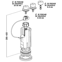 NICOLL Mécanisme WC double volume universel
