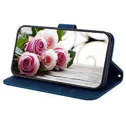 Avis Realme GT 6T - Étui Portefeuille Fleurs Roses - Bleu