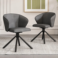 Merax Lot de 2 chaises pivotantes - Gris - Reconditionné