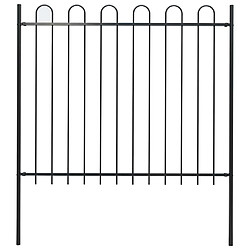 vidaXL Clôture de jardin avec arceau en acier 181 x 150 cm Noir