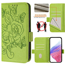 Xiaomi Redmi K50 Ultra GANGXUN - Étui Vert Étui portefeuille magnétique en cuir PU - Fente pour carte - Blocage RFID - Protection complète - Dragonne - Support