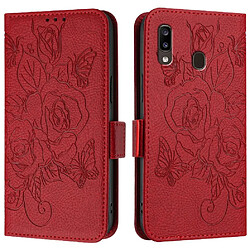 Samsung Galaxy A20 Étui - Cuir PU rouge