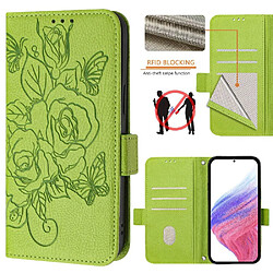 Coque Oneplus 12R 5G - Cuir PU - Vert Etui portefeuille - Motif en relief - Fentes pour cartes - Protection améliorée - Sangle de poignet détachable