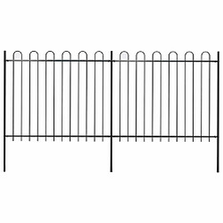 vidaXL Clôture de jardin avec arceau en acier 359 x 150 cm Noir