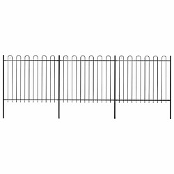 vidaXL Clôture de jardin avec arceau en acier 537 x 150 cm Noir