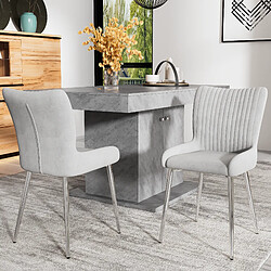 Merax Lot de 2 chaises velours - Gris - Reconditionné