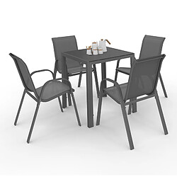 Salon de Jardin MADRID Idmarket - Gris anthracite