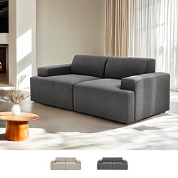Modus sofà canapé droit 2 places - gris foncé