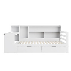 KOMHTOM Canapé-lit en bois massif - Blanc pas cher