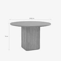 Ahd amazing home design Table à manger ronde - Bois naturel/noir pas cher