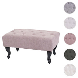Mendler Pouf ottomane Chesterfield - Rose poudre Pouf ottomane Chesterfield - repose-pieds - revêtement tissu - mousse - style classique
