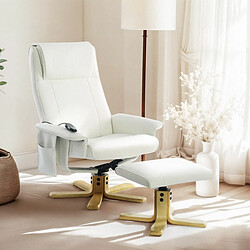 LE ROI DU RELAX Fauteuil Myron - Blanc