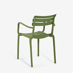 Ahd Amazing Home Design Chaise d'extérieur en polypropylène avec accoudoirs bar cuisine Satin - Vert foncé