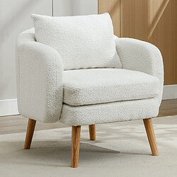 Merax Fauteuil de relaxation velours - Blanc - Reconditionné