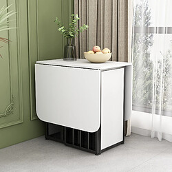 Merax Table à manger pliante - Blanc et noir - Reconditionné
