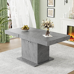 Merax Table à manger extensible - Gris béton pas cher