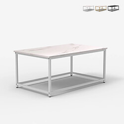 Ahd Amazing Home Design Table basse de salon contemporain 100x60x45cm effet marbre Corniola - Blanc